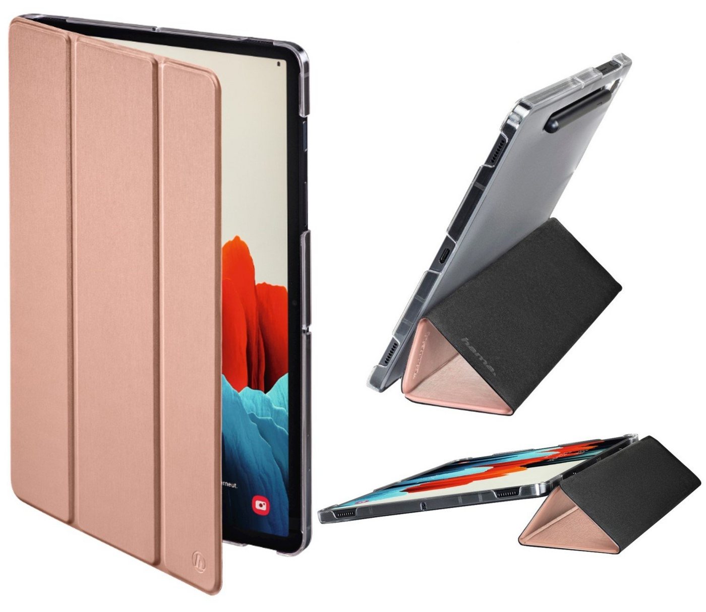 Hama Tablet-Hülle Smart Case Fold Clear Tasche Cover Hülle Rose, Aussparung für S-Pen, für Samsung Galaxy Tab S8 2022 / S7 2020 11" von Hama