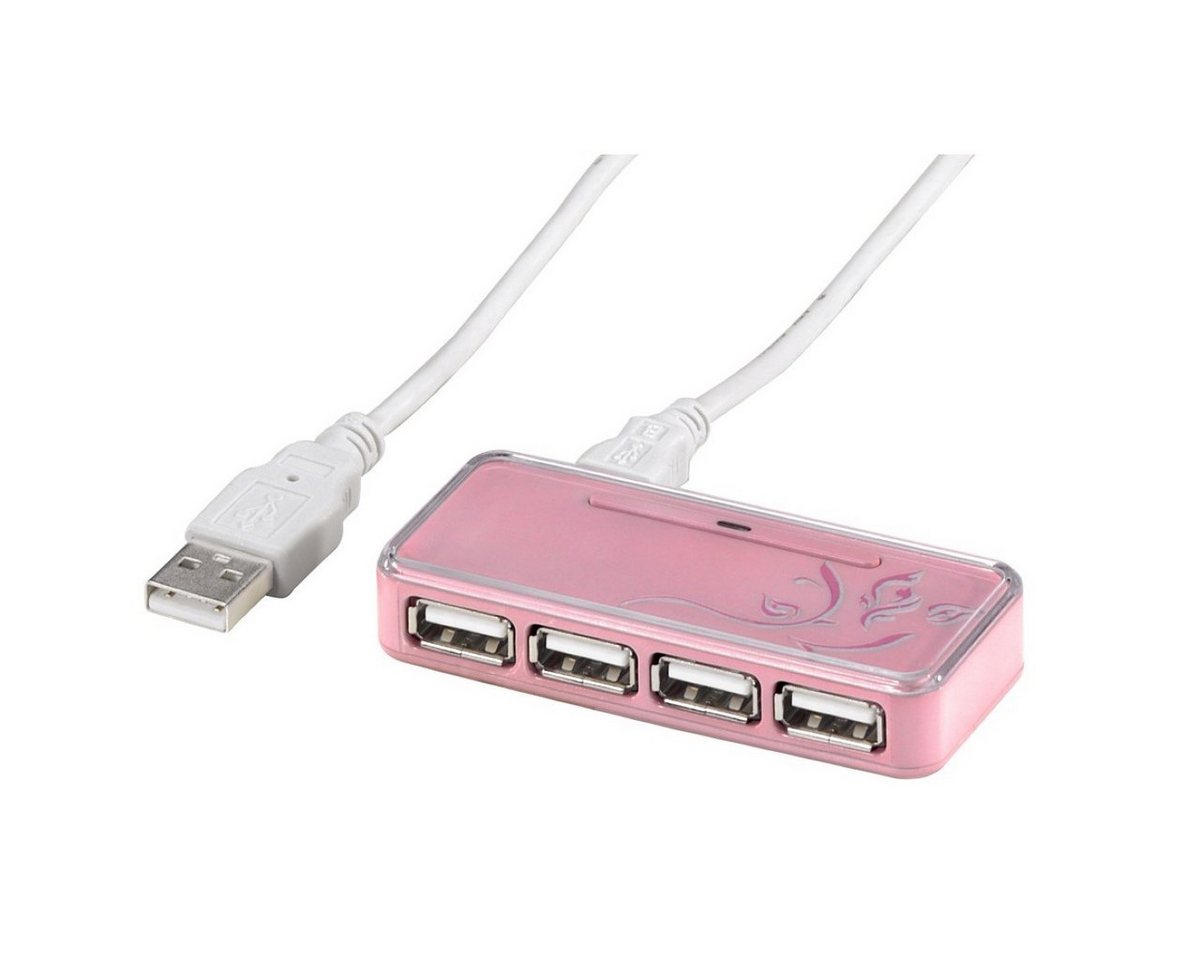 Hama USB 2.0 HUB 1:4 Emerging USB-Hub 4-Fach Port USB-Kabel, HighSpeed USB 2.0, USB-Verteiler 1 zu 4 Ports, Abwärtskompatibel von Hama