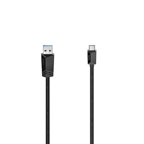 Hama USB-C-Kabel männlich – USB-A 3.2 Gen1 (Datenkabel/Schnellladekabel, Super Speed, 5 Gbit/s, 0,25 m, für PC, MacBook, Tablet, Smartphone, Power Pack, Lautsprecher, Gamepad, 10 Jahre Garantie) von Hama