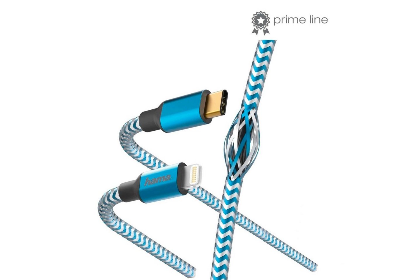 Hama USB-C auf Lightning Ladekabel Datenkabel Blau Tablet-Kabel, USB-C, Lightning, Ladekabel Netzteil passend für Apple iPhone iPod etc. von Hama