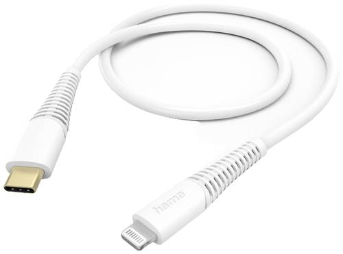 Hama USB-Ladekabel USB 2.0 Apple Lightning Stecker, USB-C® Stecker 1.50m Weiß 00201603 von Hama