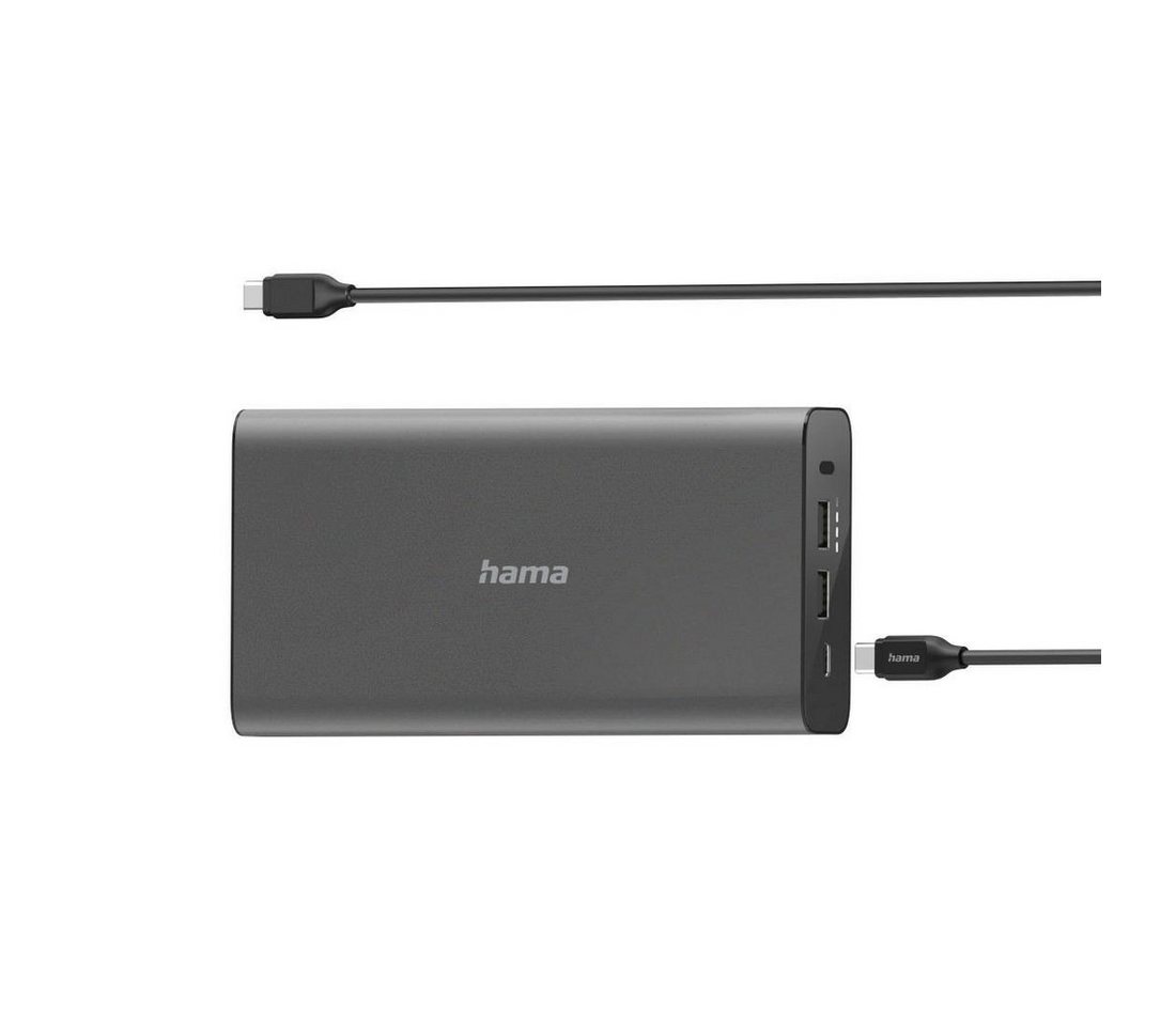 Hama Universal USB-C-Power Pack, Ladekabel, 3 Ausgänge: 1x USB-C 2x USB-A Powerbank 26800 mAh (14,8 V), Power Delivery (PD), 5-20V/ 60W von Hama