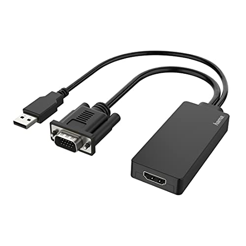 Hama VGA und USB auf HDMI Adapter, Full HD 1080p (VGA und USB Stecker, HDMI Buchse, Adapter zum Anschluss von PC, Laptop, Computer mit VGA an Monitor, TV oder Beamer mit HDMI-Anschluss, Konverter) von Hama