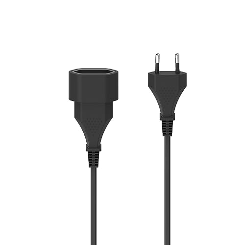 Hama Verlängerungskabel 3m Euro Stecker (Verlängerung Stromkabel Kabel für innen) schwarz von Hama