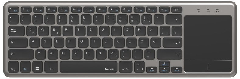 Kabellose Touch-Tastatur KW-600T für Smart TV schwarz von Hama