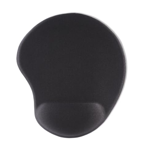 Hama Ergonomisches Mauspad klein mit Handauflage (ergonomisches Mousepad Mini mit Memory Foam, strapazierfähige Mauspad-Handgelenkauflage, Mausmatte passt Sich an, kleines Mauspad rutschfest) schwarz von Hama