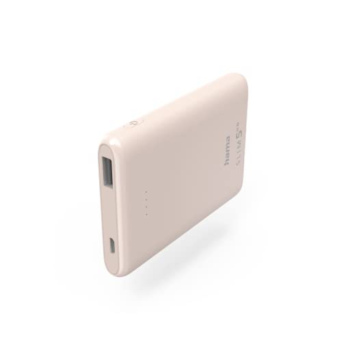 Power Pack SLIM 5HD 5000mAh, Ausgang: USB-A, Hellrosa von Hama