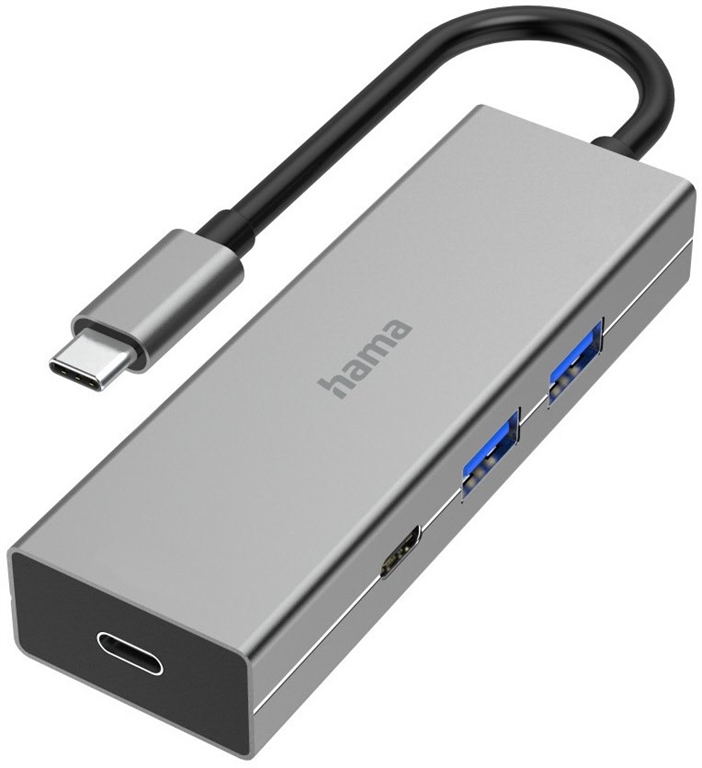 Hama USB-C-Hub 4 Ports, USB 3.2 Gen1 (Grau) von Hama