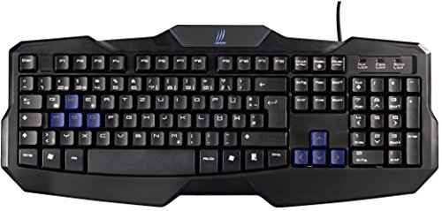 uRage Gaming Tastatur "Exodus²" (Keyboard mit Leuchteffekten, USB, Anti-Ghosting, QWERTZ) schwarz/blau von Hama