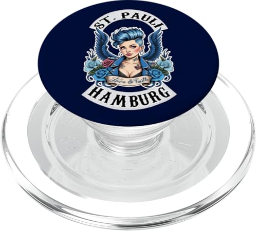 Hamburg St. Pauli Reeperbahn Hafen Seemann Tattoo Mädchen PopSockets PopGrip für MagSafe von Hamburg St. Pauli Reeperbahn Hafen Digger