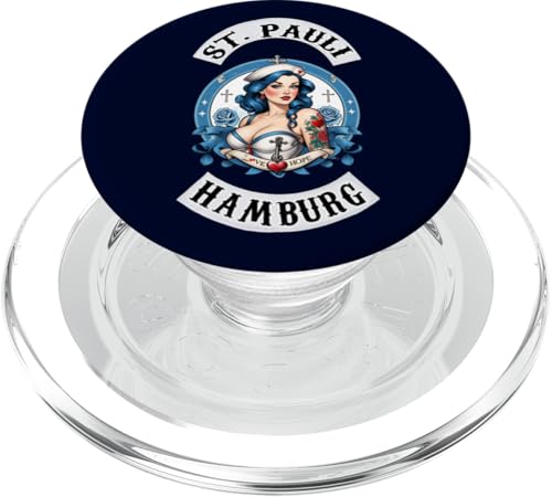 Hamburg St. Pauli Reeperbahn Hafen Seemann Tattoo Mädchen PopSockets PopGrip für MagSafe von Hamburg St. Pauli Reeperbahn Hafen Digger