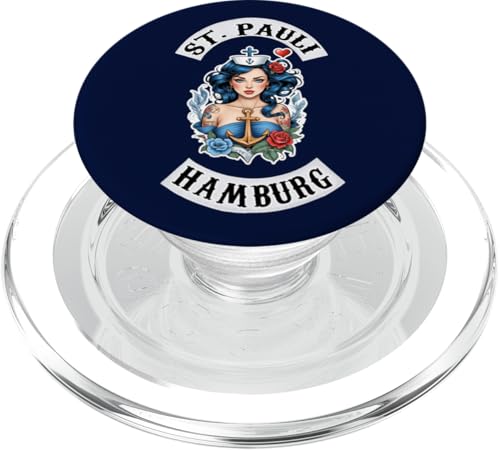 Hamburg St. Pauli Reeperbahn Hafen Seemann Tattoo Mädchen PopSockets PopGrip für MagSafe von Hamburg St. Pauli Reeperbahn Hafen Digger