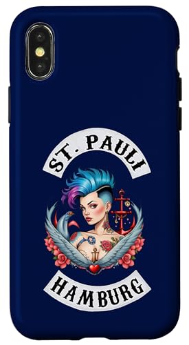 Hülle für iPhone X/XS Hamburg St. Pauli Reeperbahn Hafen Seemann Tattoo Mädchen von Hamburg St. Pauli Reeperbahn Hafen Digger