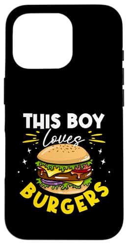 Hamburger-Burger-Essen – dieser Junge liebt Burger Hülle für iPhone 16 Pro von Hamburger Foodie Humor Design