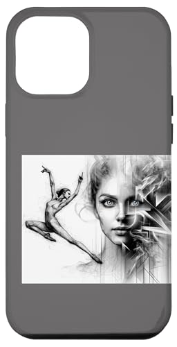 Hülle für iPhone 15 Pro Max Monochrome digitale Kunst, Frauengesicht, auffällige Augen, Tänzerin von Hamiltonmagic