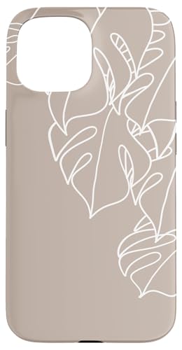 Hülle für iPhone 15 Botanische tropische Pflanze Monstera Leaf von Hand Drawn Botanical Boho Design