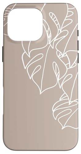 Hülle für iPhone 16 Pro Max Botanische tropische Pflanze Monstera Leaf von Hand Drawn Botanical Boho Design