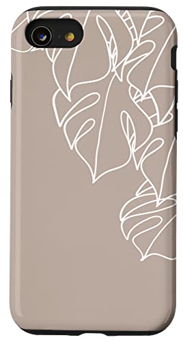 Hülle für iPhone SE (2020) / 7 / 8 Botanische tropische Pflanze Monstera Leaf von Hand Drawn Botanical Boho Design