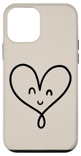 Hülle für iPhone 12 mini Süßes Herz Minimalistisches Herz Beige von Hand Drawn Heart Design