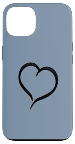 Hülle für iPhone 13 Pastellblaues handgezeichnetes Herz minimalistische Liebe digitale Kunst von Hand Drawn Heart Design