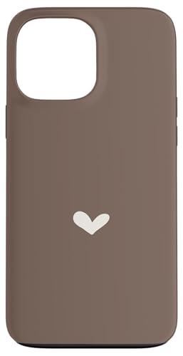 Hülle für iPhone 13 Pro Max Dark Sand Beige Schlichtes Herz Chic Feminin von Hand Drawn Heart Design