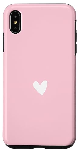 Hülle für iPhone XS Max Rosa Minimalistisches Herz Liebe von Hand Drawn Heart Design