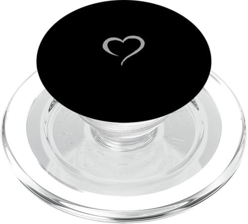 Dunkelgraues, schwarzes, minimalistisches, handgezeichnetes Herz PopSockets PopGrip für MagSafe Dunkelgraues, schwarzes, minimalistisches, handgezeichnetes Herz PopSockets PopGrip für MagSafe von Hand Drawn Minimalist Heart Design