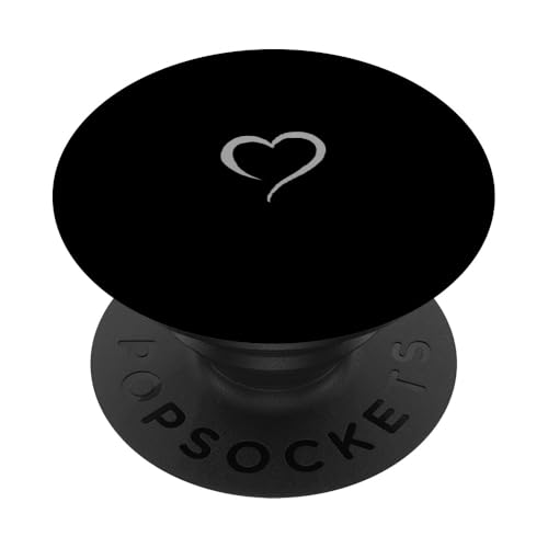 Dunkelgraues, schwarzes, minimalistisches, handgezeichnetes Herz PopSockets Klebender PopGrip Dunkelgraues, schwarzes, minimalistisches, handgezeichnetes Herz PopSockets Klebender PopGrip von Hand Drawn Minimalist Heart Design
