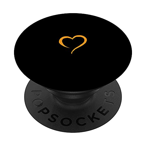 Minimalistisches, handgezeichnetes Herz, Orange / Schwarz PopSockets mit austauschbarem PopGrip Minimalistisches, handgezeichnetes Herz, Orange / Schwarz PopSockets mit austauschbarem PopGrip von Hand Drawn Minimalist Heart Design