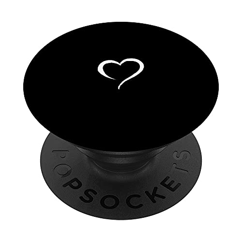 Minimalistisches, handgezeichnetes Herz, Weiß / Schwarz PopSockets mit austauschbarem PopGrip Minimalistisches, handgezeichnetes Herz, Weiß / Schwarz PopSockets mit austauschbarem PopGrip von Hand Drawn Minimalist Heart Design