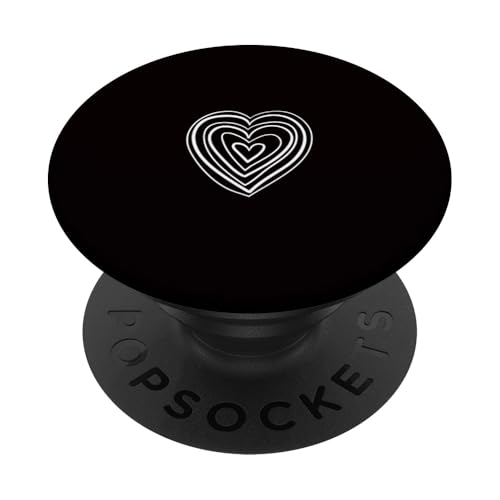 White Love Heart Scribble Grafik auf schwarzem Hintergrund PopSockets Klebender PopGrip White Love Heart Scribble Grafik auf schwarzem Hintergrund PopSockets Klebender PopGrip von Hand Drawn Minimalist Heart Design