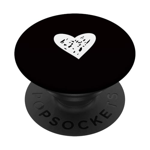 White Love Heart Scribble Grafik auf schwarzem Hintergrund PopSockets Klebender PopGrip White Love Heart Scribble Grafik auf schwarzem Hintergrund PopSockets Klebender PopGrip von Hand Drawn Minimalist Heart Design