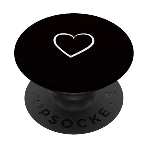 White Love Heart Scribble Grafik auf schwarzem Hintergrund PopSockets Klebender PopGrip White Love Heart Scribble Grafik auf schwarzem Hintergrund PopSockets Klebender PopGrip von Hand Drawn Minimalist Heart Design