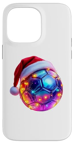 Hülle für iPhone 14 Pro Max Lustiger Weihnachts-Handball mit Mütze & Lichterkette von Handball-Überraschungen für Spieler und Trainer