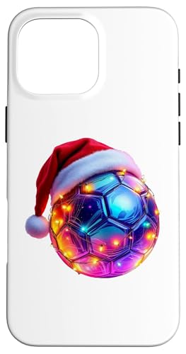 Hülle für iPhone 16 Pro Max Lustiger Weihnachts-Handball mit Mütze & Lichterkette von Handball-Überraschungen für Spieler und Trainer