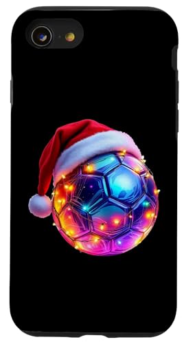 Hülle für iPhone SE (2020) / 7 / 8 Lustiger Weihnachts-Handball mit Mütze & Lichterkette von Handball-Überraschungen für Spieler und Trainer