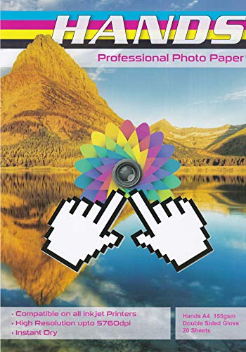 Professionelles, doppelseitiges Fotopapier, A4, 155 g/m², 400 Blatt von Hands Professional Photo Paper