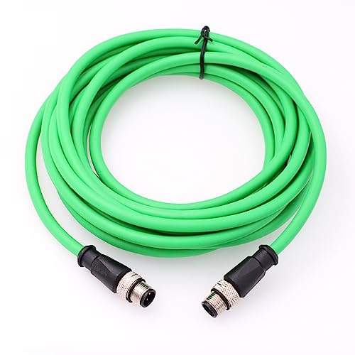 HangTon Ethernet-Kabel für industrielle Vision-Kamera-Netzwerk-Profinet-Sensor, M12 4-poliger D-kodierter Stecker auf M12 4-poligen D-Code-Stecker, wasserdicht, geschirmt, flexibel, 7 m von HangTon