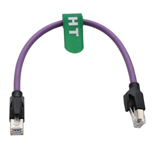 HangTon Gigabit Ethernet Netzwerk-Patchkabel RJ45 für EtherCAT Profinet Machine Vision Industrial GigE Kamera Internet Router LAN Drucker Laptop Computer Switch Server PoE 30 cm, Lila von HangTon