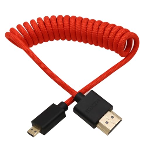 HangTon Micro HDMI auf HDMI 4K 8K 60p Kabel für ATOMOS Ninja V Ultra Canon R6 R6II R5C R5 R10 R7 Sony ZVE-10 A7C A7RIV A7RIII A7S2 Lumix S5 S9 GH4 Kamera SmallHD Cine Indie Monitor, Typ A D HDMI 2.1 von HangTon