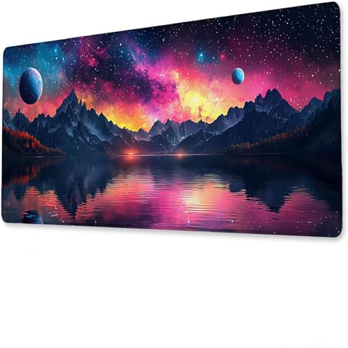 Gaming Mauspad XXL 1600x800x3mm, Mousepad, Berg Mauspad, Anime Gaming Tastatur Matte, rutschfeste Gummibasis, Große Tischmatte See, Mousepad wasserdicht, Verbessert Präzision Geschwindigkeit. L-9 von Hanjunng