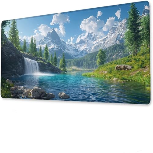 Gaming Mauspad XXL 1600x800x3mm, Mousepad, See Mauspad, Anime Gaming Tastatur Matte, rutschfeste Gummibasis, Große Tischmatte Wiese, Mousepad wasserdicht, Verbessert Präzision Geschwindigkeit. G-2 von Hanjunng