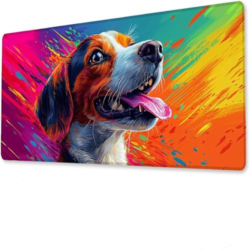 Gaming Mousepad XXL 1400x600x3mm, Mousepad, Tier Mauspad, Anime Gaming Tastatur Matte, rutschfeste Gummibasis, Mauspad Hund, Mouse Pad Wasserdicht, Verbessert Präzision Geschwindigkeit. N-4 von Hanjunng