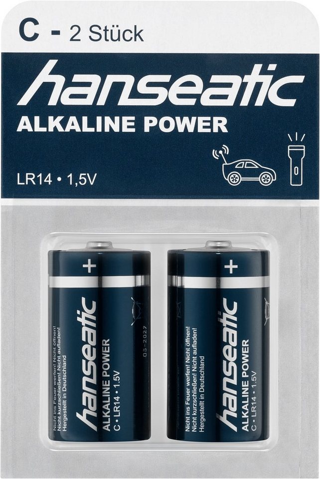 Hanseatic 2 Stck Baby C Batterien Alkaline LR14 Batterie, LR14 (1,5 V, 2 St) von Hanseatic