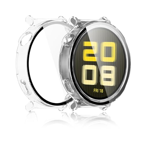 Haofun 2 Stück Hard Hülle für Huawei Watch GT5 Pro 42mm Hartglas Schutzhülle, Hard PC Hülle Ultradünne Glas Schutz Case Rundum Displayschutz - Transparent + Transparent von Haofun