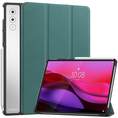 Haofun Hülle Kompatibel mit Lenovo Yoga Tab Plus, Multi-Winkel Ständer Cover, Schlanke Schutzhülle mit Auto Schlaf/Aufwach, Umfassender Schutz, Grün von Haofun