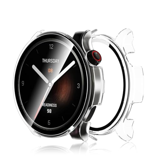 Haofun Hülle für Amazfit Balance Schutzhülle mit Displayschutzfolie, [2 Stück] Hard PC Ultra-dünne Anti-Fall Kratzfeste Schutz Case + Glas Displayschutz - Transparent von Haofun