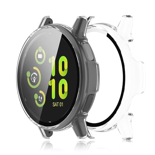 Haofun Hülle für Garmin Vivoactive 5 Schutzhülle mit Displayschutzfolie, [2 Stück] Hard PC Ultra-dünne Anti-Fall Kratzfeste Schutz Case + Glas Displayschutz - Transparent von Haofun