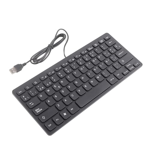 Haofy Einfaches Layout, Kabelgebundene Spanische -Tastatur mit 78 Tasten, Spritzwassergeschütztes Design, Plug-and-Play für Bürogebrauch und Spielerlebnis von Haofy