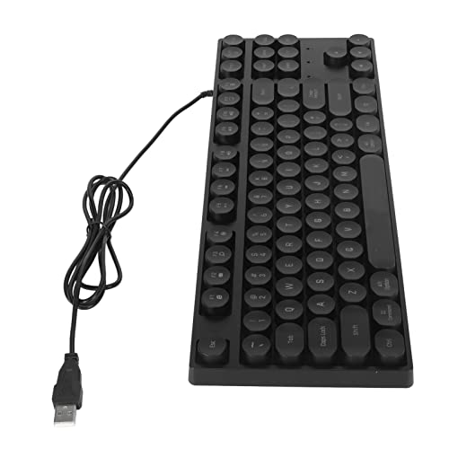 Haofy Gaming-Tastatur, 87 Tasten, Runde Tasten, Plug-and-Play-Computertastatur für Wohnheim (Schwarz) von Haofy